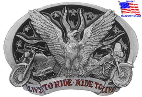 Live To Ride Ride To Live Biker Belt Buckle