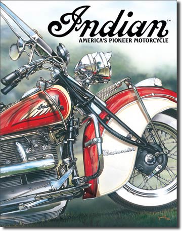 Tin Sign Indian America's Pioneer
