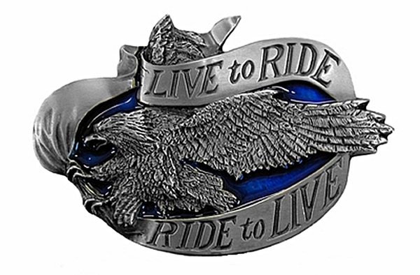 Live To Ride Soaring Eagle Biker Buckle