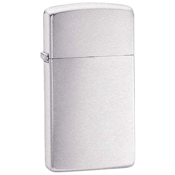 Zippo brushed chrome finish slim design lighter Zippo brushed chrome finish slim design lighter