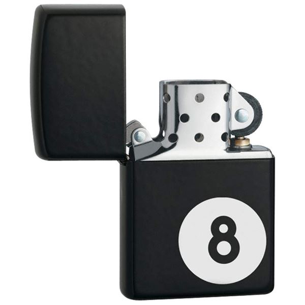 Zippo 8-Ball Lighter Matte Black Finish