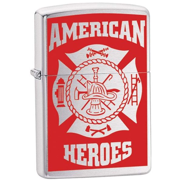 Zippo Street Chrome American Heroes Firefighter Lighter
