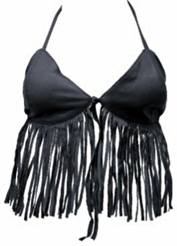 Ladies Lambskin Bikini Top with Fringes