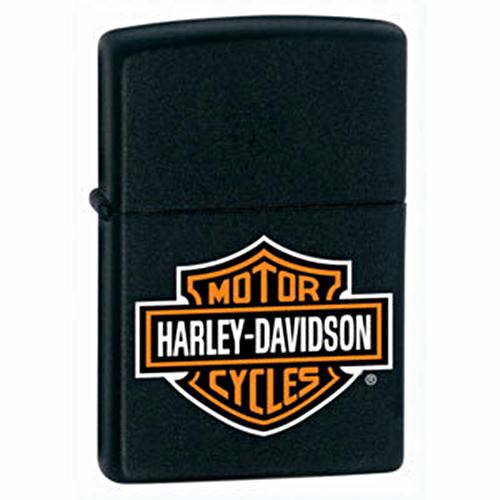 Black Matte Harley Davidson Logo Zippo Lighter