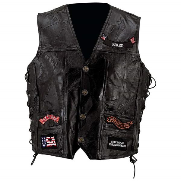 Diamond Plate genuine buffalo leather vest Diamond Plate genuine buffalo leather vest