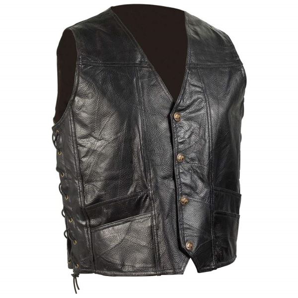 Hand Sewn Pebble Grain Genuine Leather Biker Vest Hand Sewn Pebble Grain Genuine Leather Biker Vest