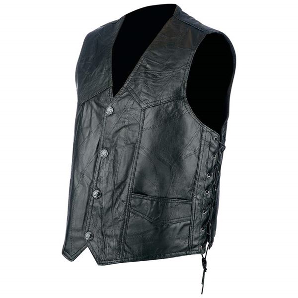 genuine hog leather biker vest