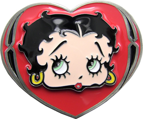 Licensed Betty Boop Heart Belt Buckle Licensed Betty Boop Heart Belt Buckle