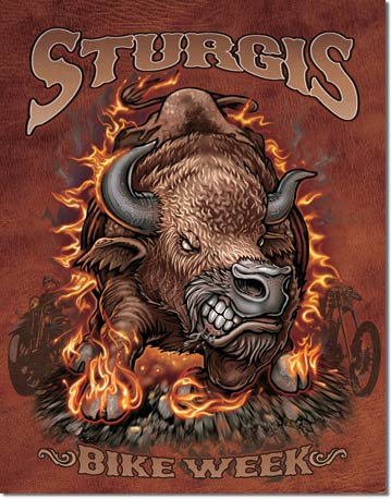 Tin Sign Sturgis Bike Week - Bison