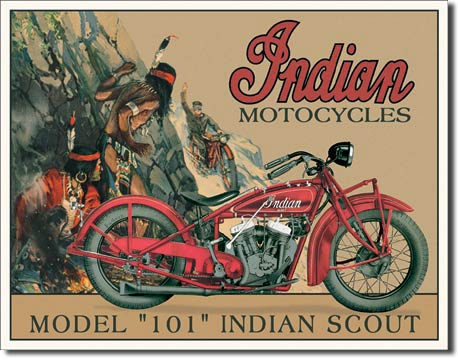 Indian Scout model 101 Tin Sign