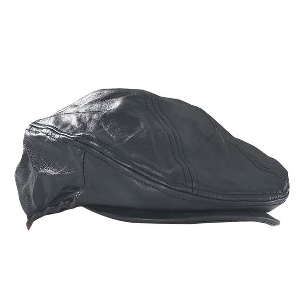 Solid genuine leather driving cap