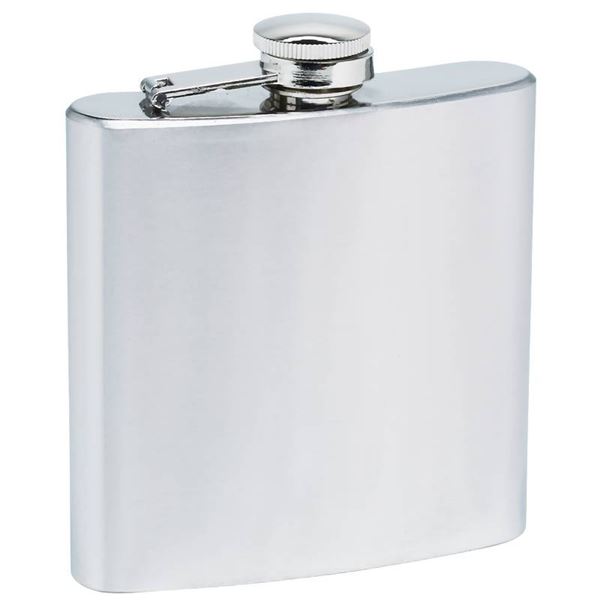 6oz Stainless Steel Flask with Screw Down Cap 6oz Stainless Steel Flask with Screw Down Cap