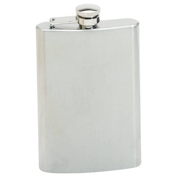 8oz Stainless Steel Hip Flask with Screw Down Cap 8oz Stainless Steel Hip Flask with Screw Down Cap