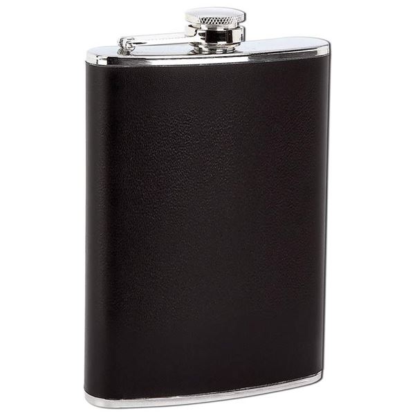 8oz Stainless Steel Flask with Black Wrap