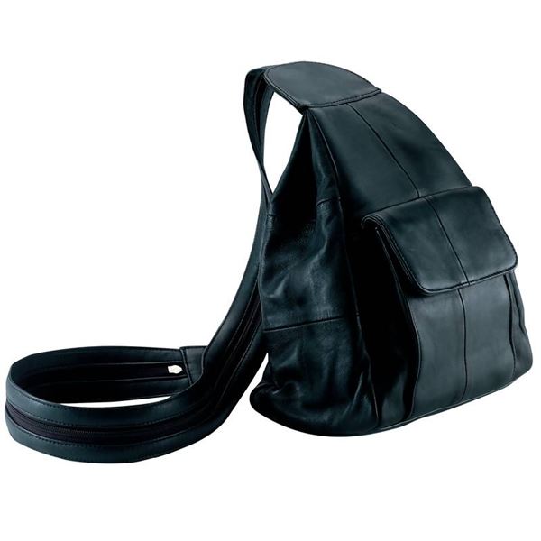 Solid Genuine Lambskin Leather Hobo Sling/Backpack Purse