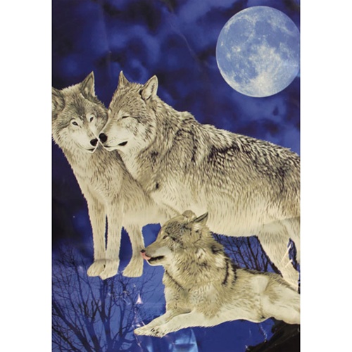 Queen Size Blanket - Wolves under Moon Queen Size Blanket - Wolves under Moon