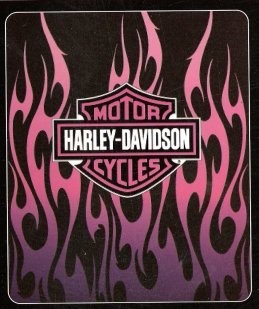 Harley Davidson Blanket - Pink Flames