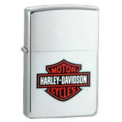 Harley Davidson Color Bar & Shield Brushed Chrome Zippo Harley Davidson Color Bar & Shield Brushed Chrome Zippo