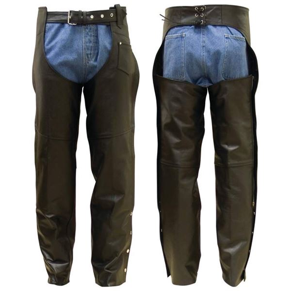 Unisex Solid Genuine Buffalo Leather Chaps